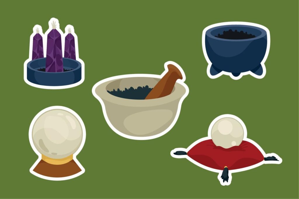 five fortune teller icons Stock Free