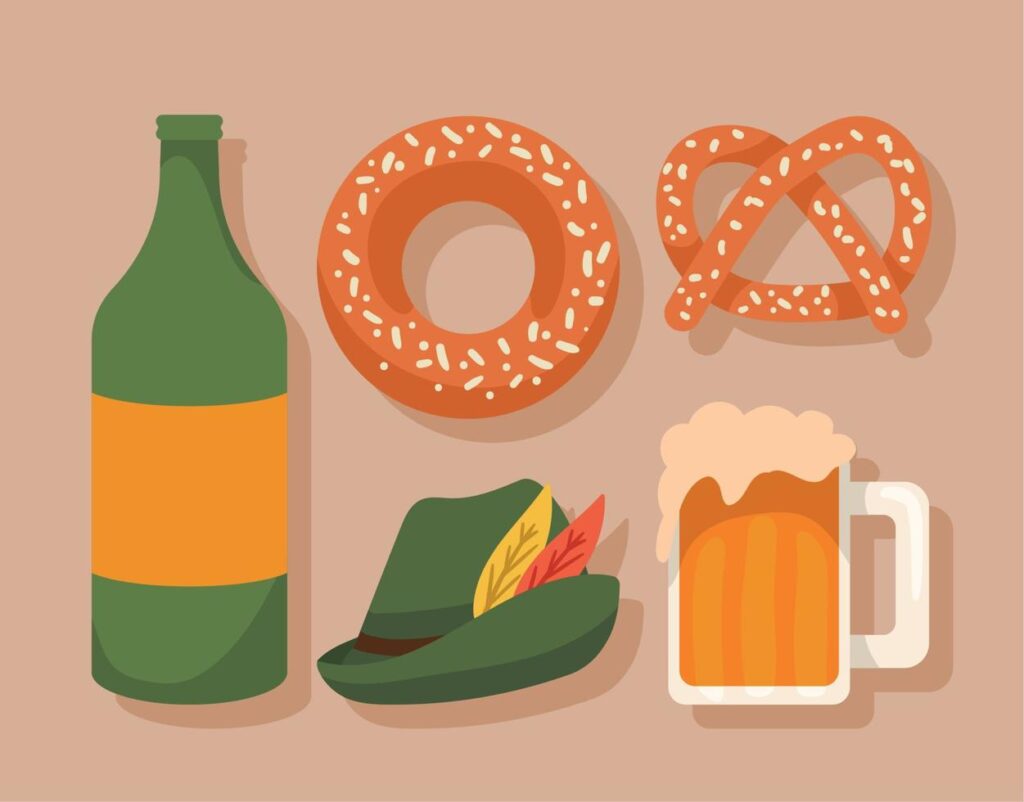 five oktoberfest festival icons Stock Free