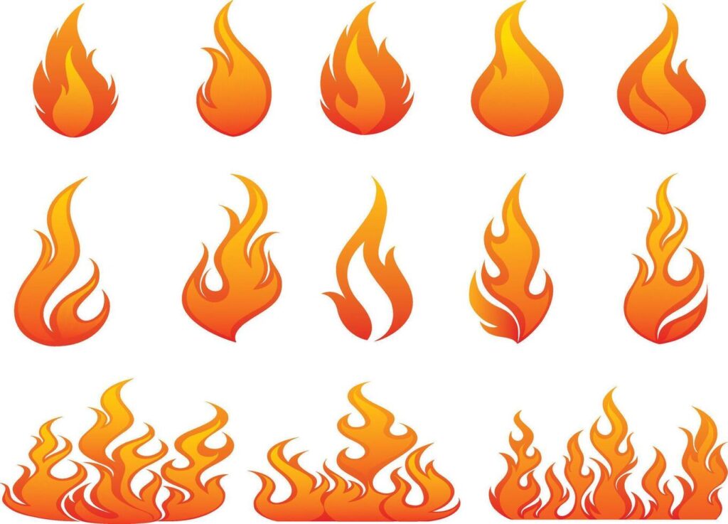 flame icon set editable Stock Free