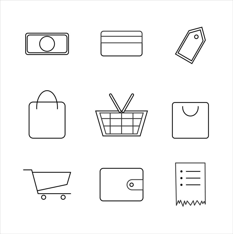 flat design shopping icon set Stock Free