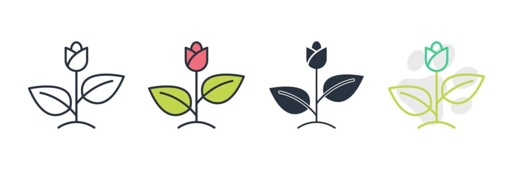 flora icon logo vector illustration. tulip flower nature symbol template for graphic and web design collection Stock Free