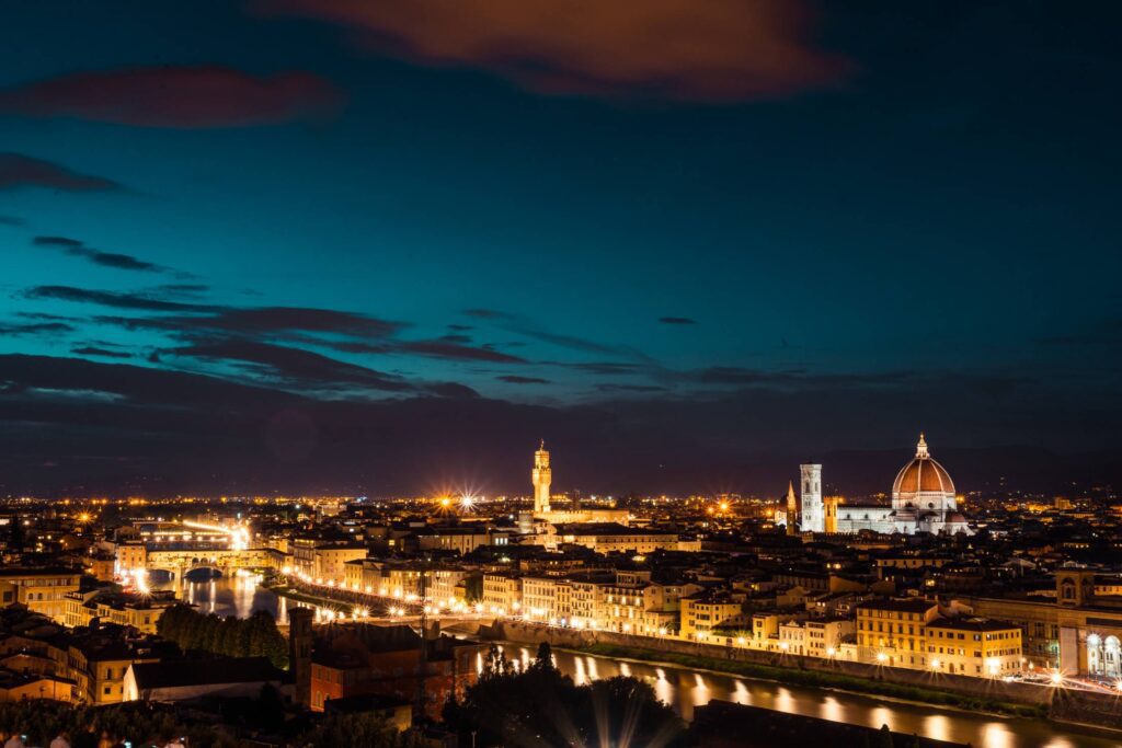 Florence, Italy at Night Free Photo