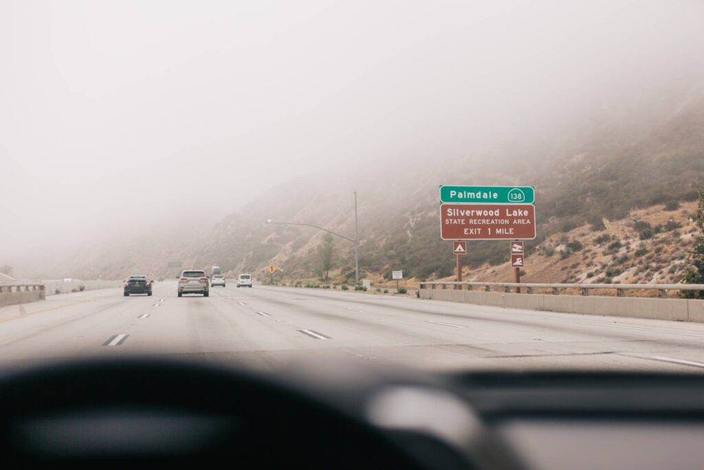 Foggy Day on a Freeway in California Free Photo