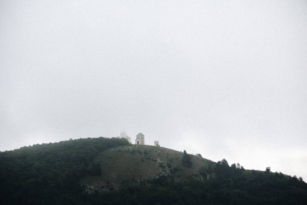 Foggy Weather on Svaty Kopecek in Mikulov, South Moravia Free Photo