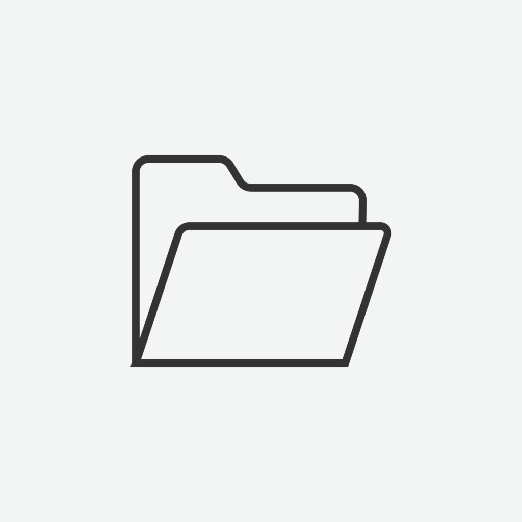 Folder line outline icon for website and mobile app on grey background Free Vector