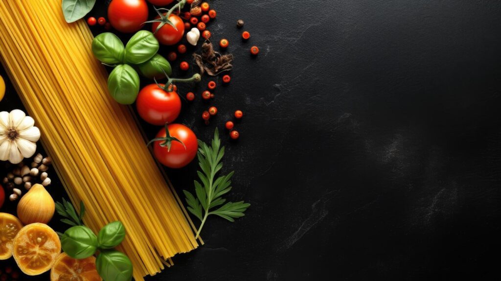 Food ingredients for italian pasta Illustration Stock Free