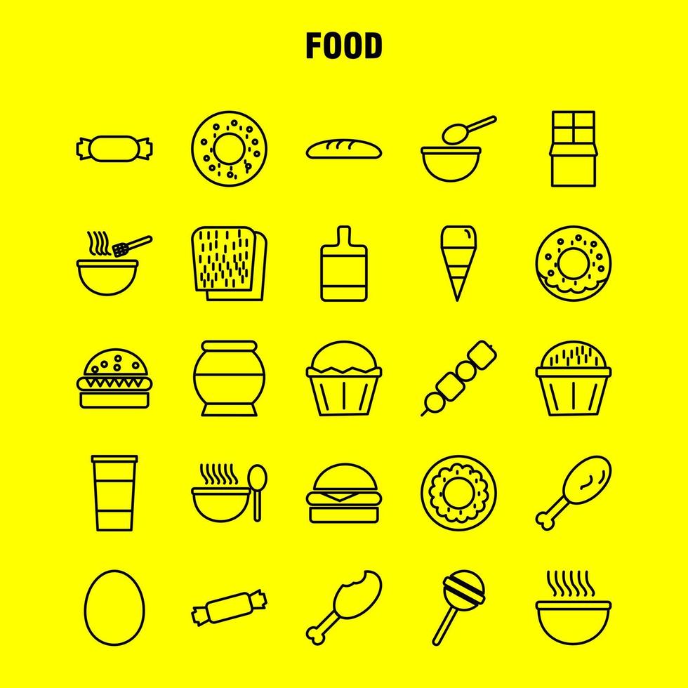 Food Line Icons Set For Infographics Mobile UXUI Kit And Print Design Include Bbq Meat Food Meal Oven Cooking Food Meal Collection Modern Infographic Logo and Pictogram Vector Stock Free