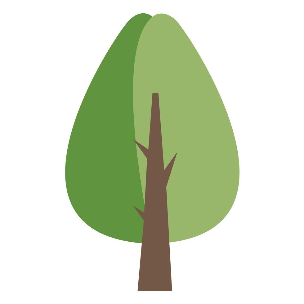 forest tree icon. flat color design. illustration. Stock Free