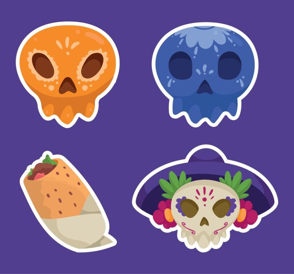 four cinco de mayo icons Stock Free