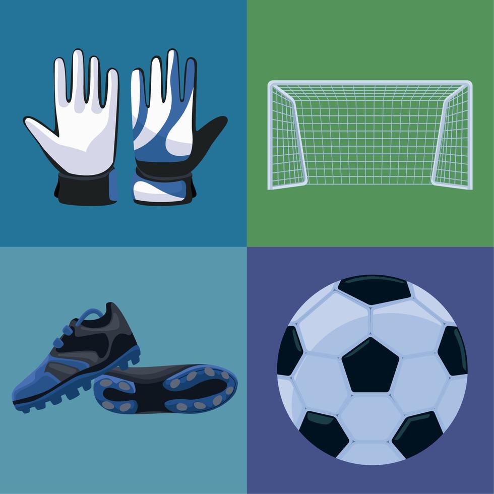 four football soccer icons Stock Free