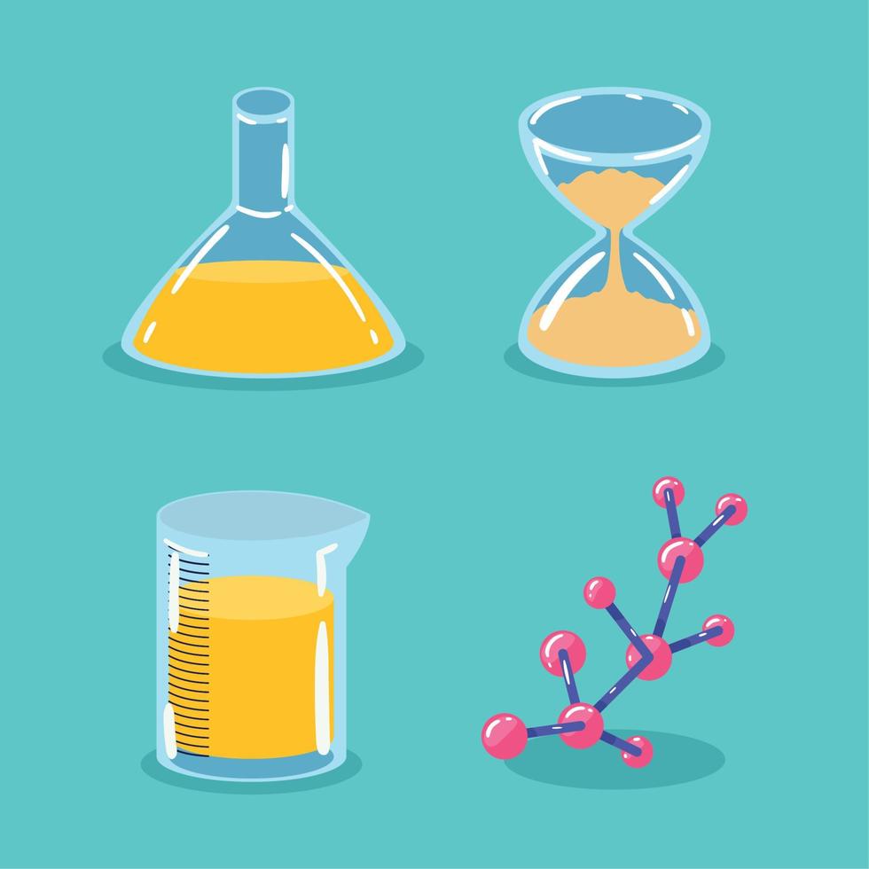 four science lab icons Stock Free