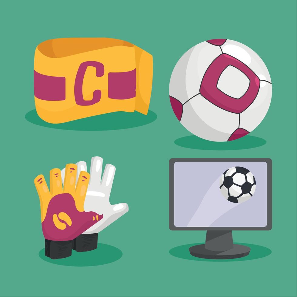 four soccer sport icons Stock Free