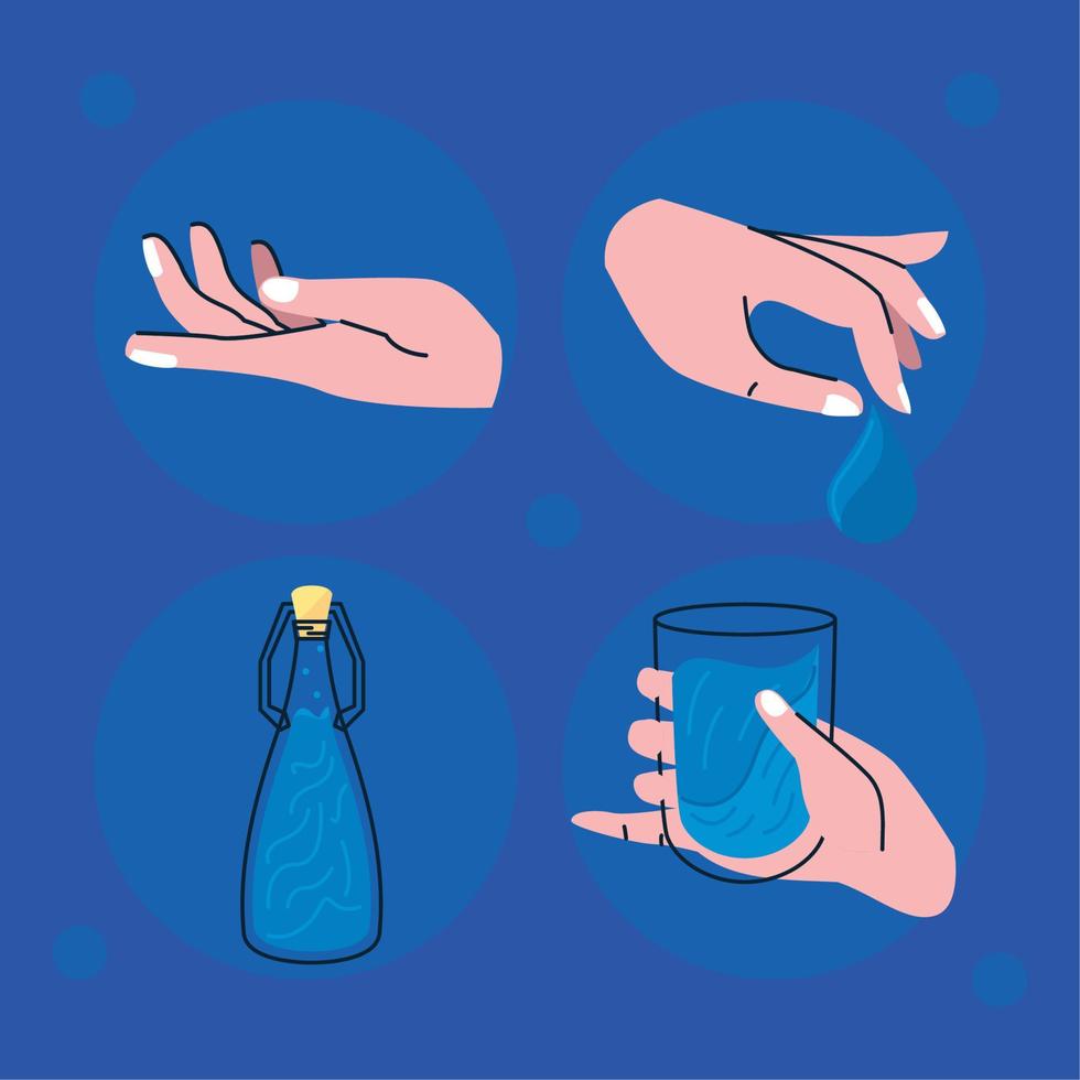 four water day icons Stock Free