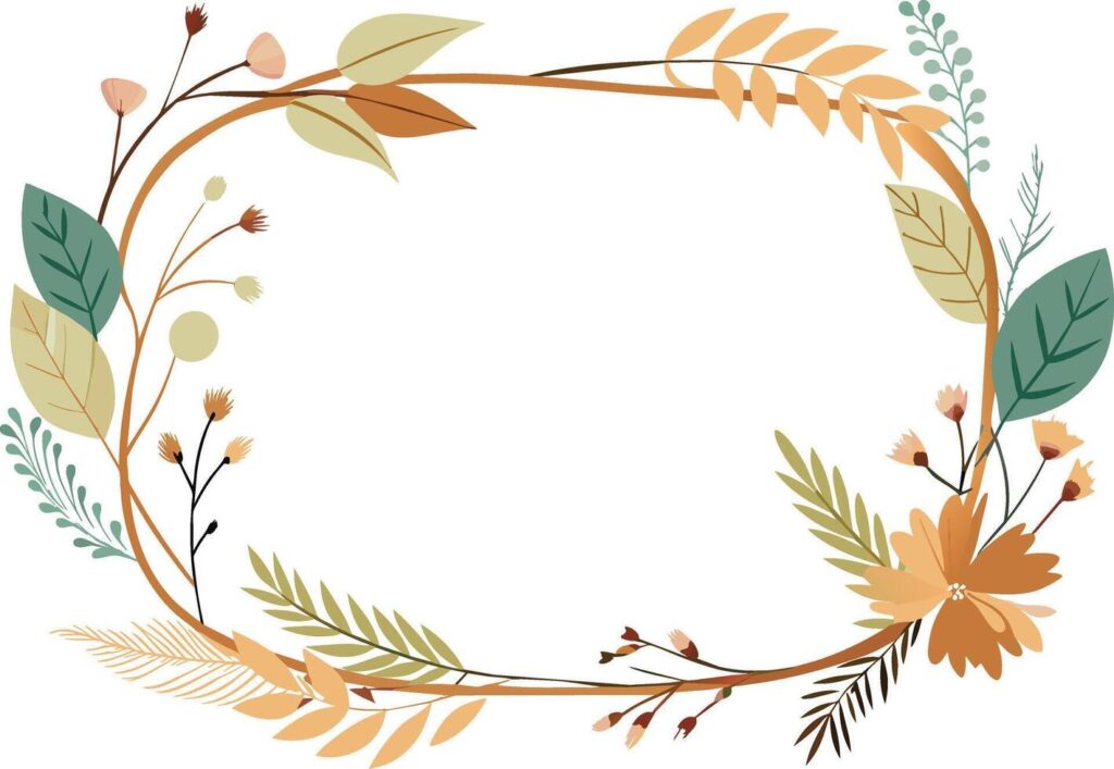 frame circular with flowers and leafs isolated icon vector illustration Stock Free