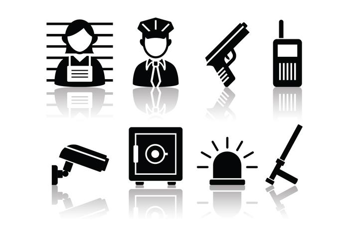 Free Minimalist Police And Crime Icon Set Stock Free and Free SVG