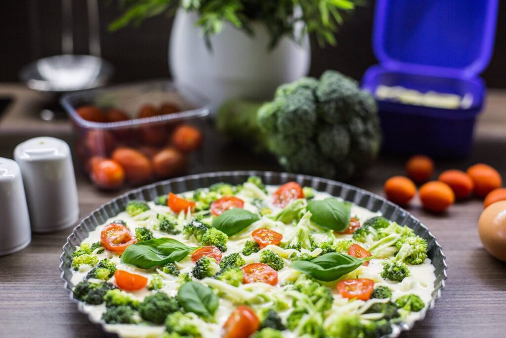 Fresh & Healthy Fitness Broccoli Pie with Basil Free Photo