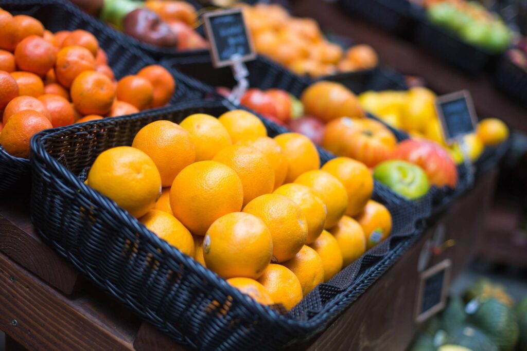 Fresh Oranges on Small Farmer’s Market Free Photo