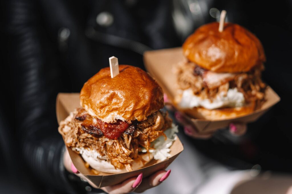 Fresh Pulled-Pork Burgers with Bacon Free Photo