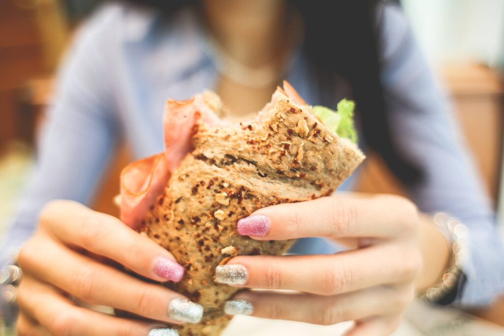 Fresh Sandwich in Girls Hands Free Photo