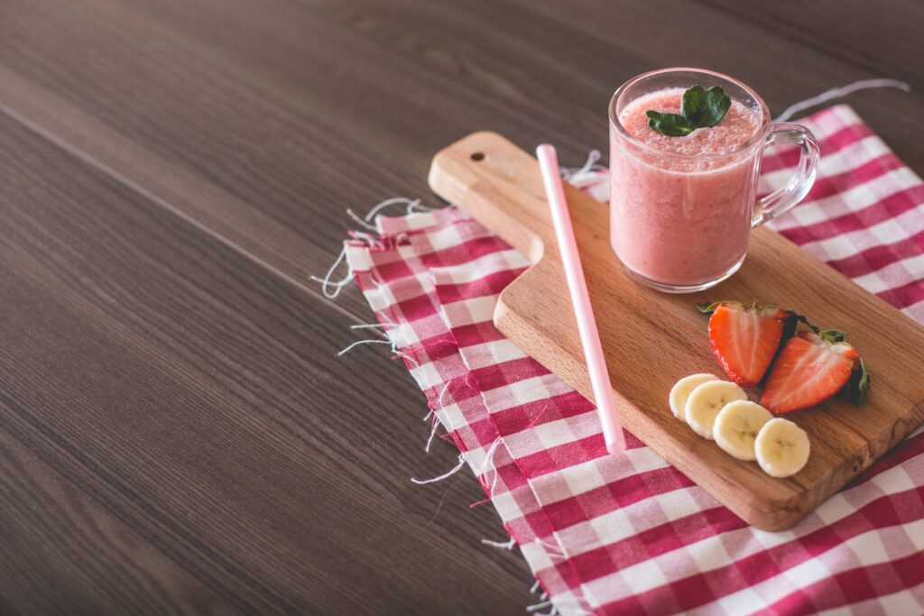 Fresh Strawberries & Bananas Smoothie Free Photo