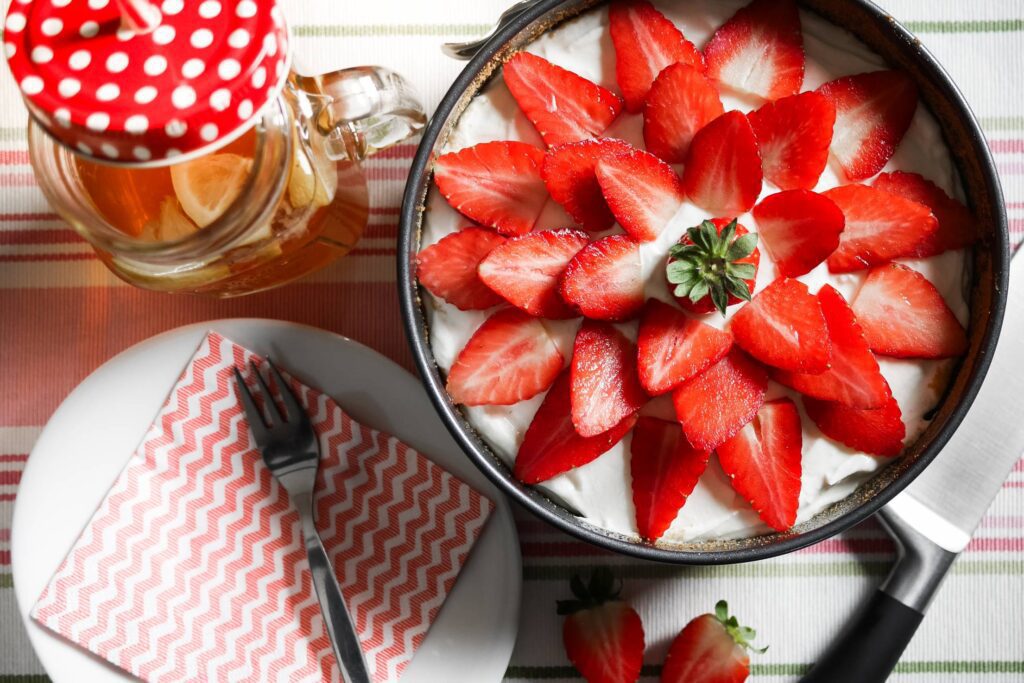 Fresh Strawberries Cake Free Photo