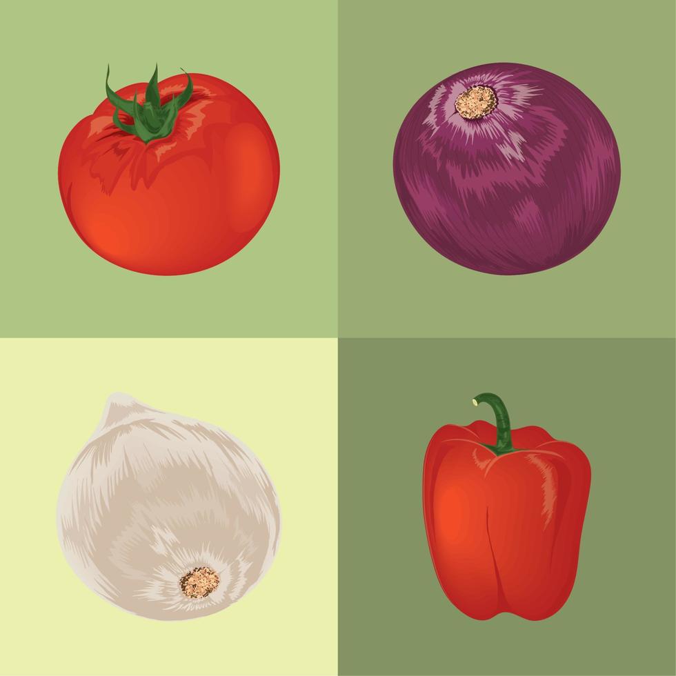 fresh vegetables icons Stock Free