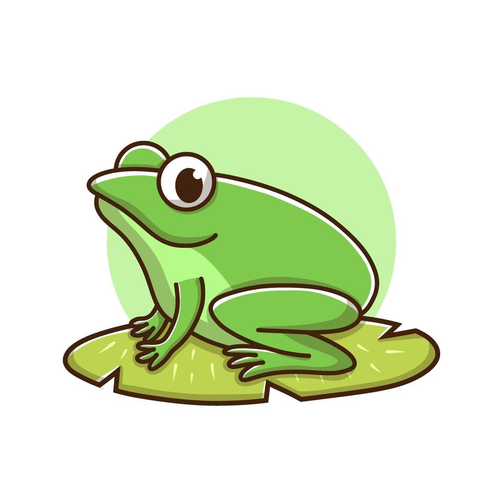 Frog Animal Kids Drawing Cartoon. Froggy Amphibian Mascot Vector Illustration. Zoo and Jungle Icon Cute Character Stock Free