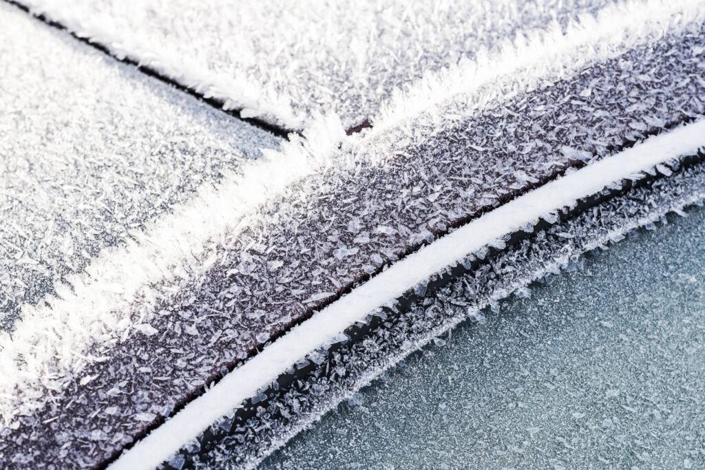 Frozen Car Windows and Doors Close Up Free Photo