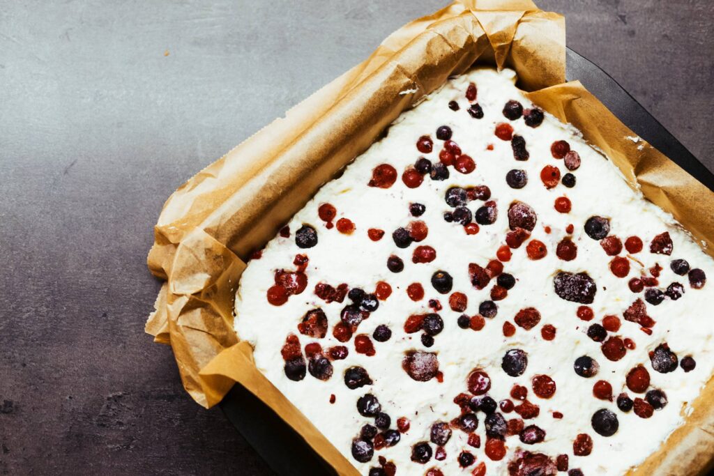 Fruit Cake on a Baking Pan Free Photo