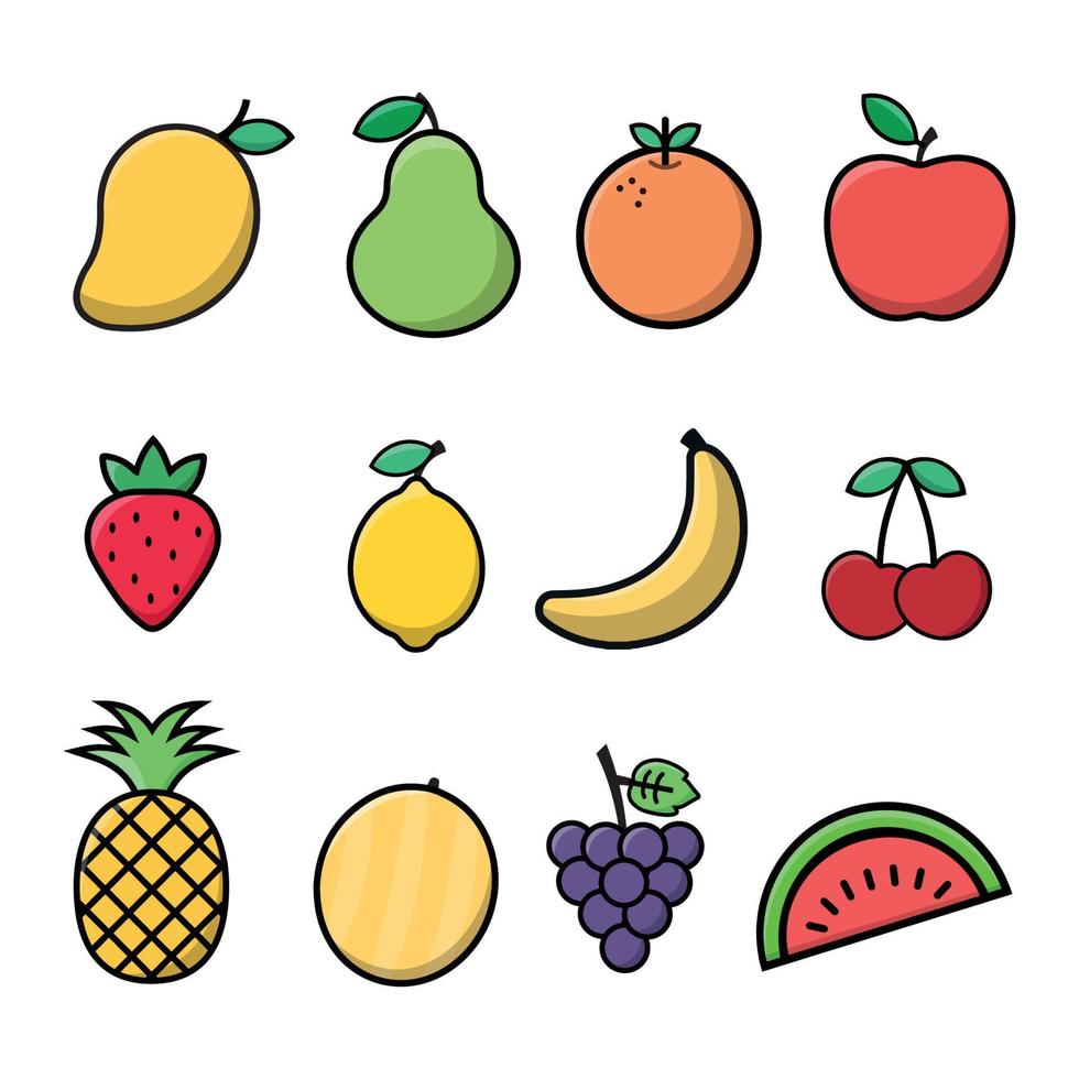 Fruit icon set Stock Free