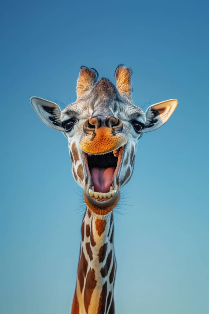 Funny Laughing Giraffe Stock Free