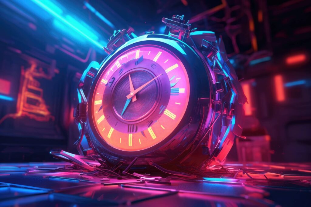 Futuristic Time Travel Digital Time Alarm Stock Free