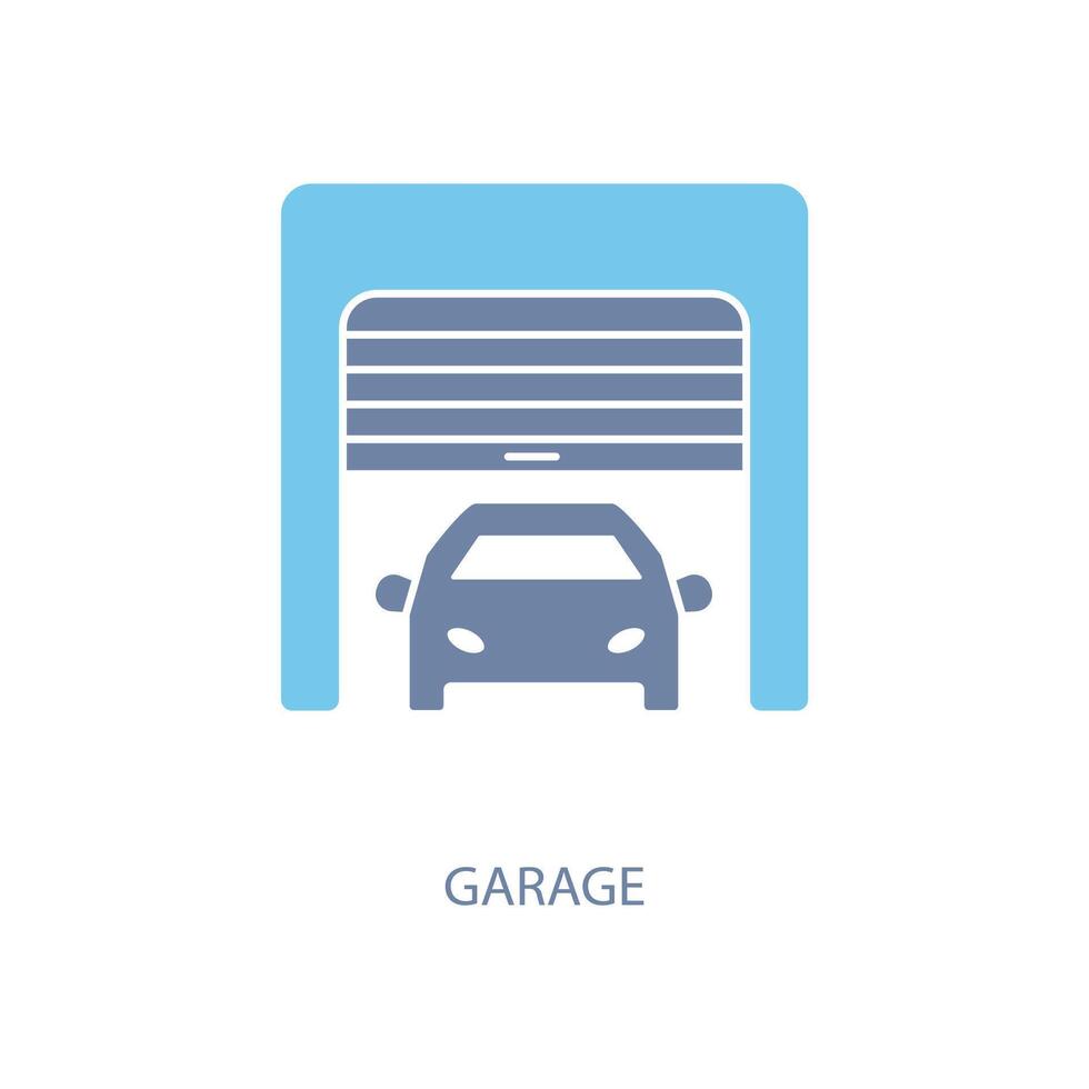 garage concept line icon. Simple element illustration. garage concept outline symbol design. Stock Free