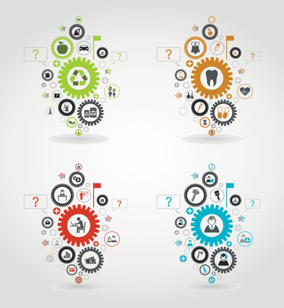 Gear wheel on a grey background. A vector illustration Free Vector and Free SVG