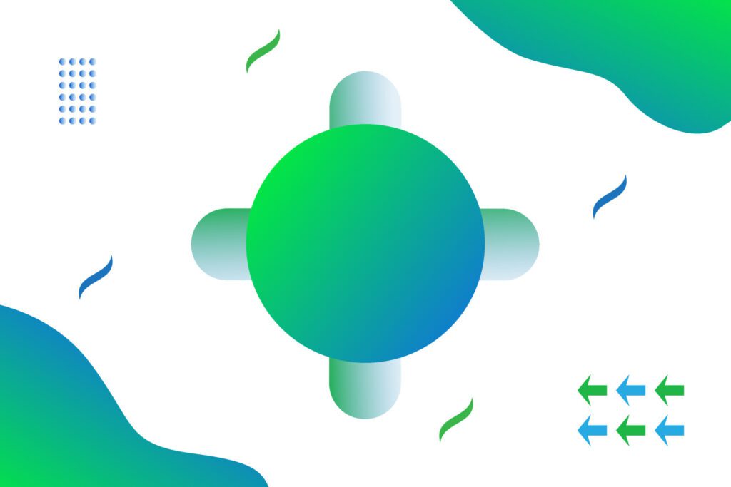 geometric abstract background vector, shaped fluid in green blue. templates for banners, posters, brochures, magazine covers and more Free Vector