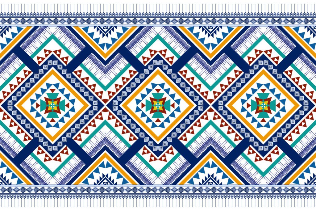 Geometric ethnic pattern design. Aztec fabric carpet mandala ornament chevron textile decoration wallpaper. Tribal turkey African Indian traditional embroidery background Free Vector and Free SVG