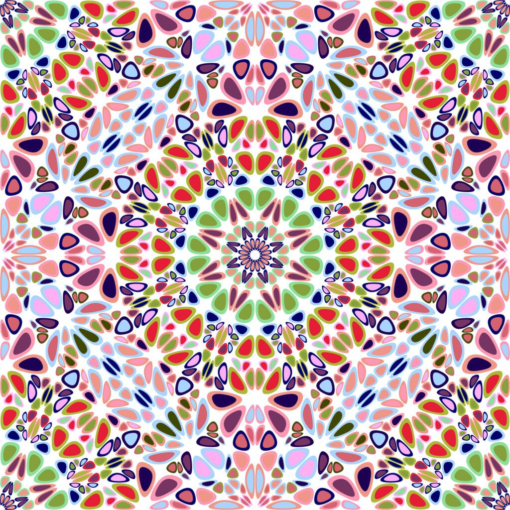 Geometrical seamless mandala ornament pattern background – floral bohemian oriental vector art design Free Vector