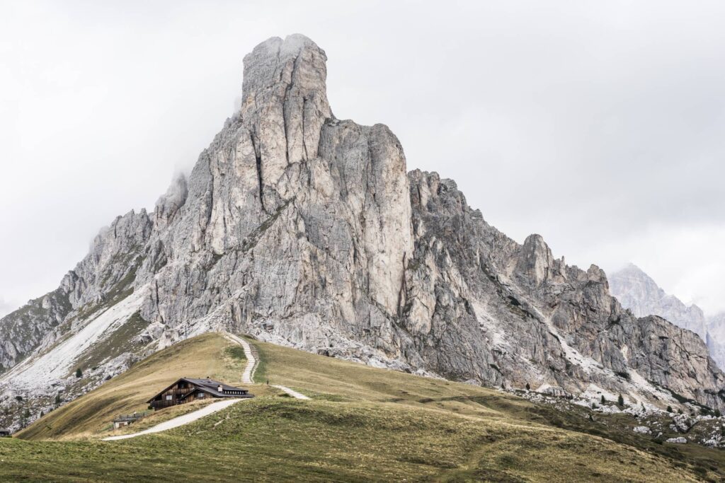 Giau Pass Mountain La Gusela Peak, Dolomites, Italy Free Photo