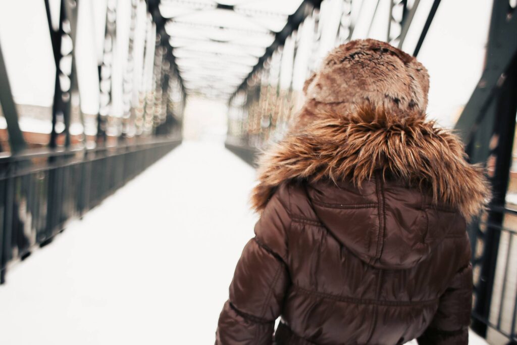 Girl in Winter Fashion Coat Free Photo