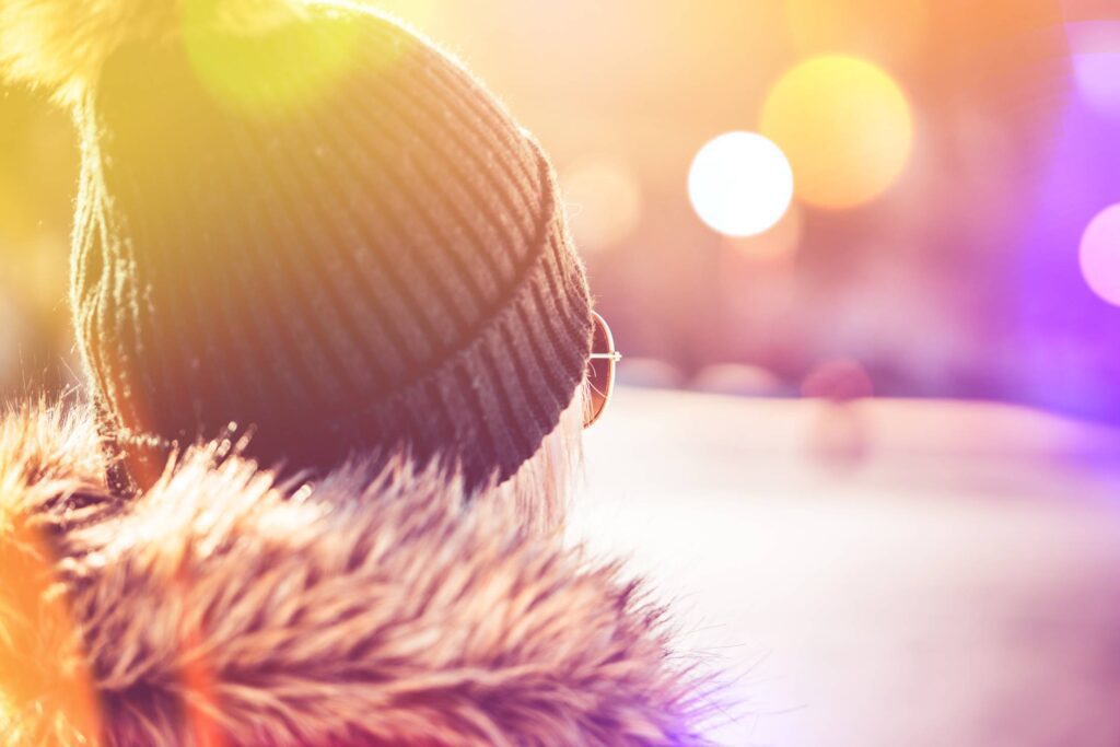 Girl in Winter Hat Crazy Colorful Edit Free Photo