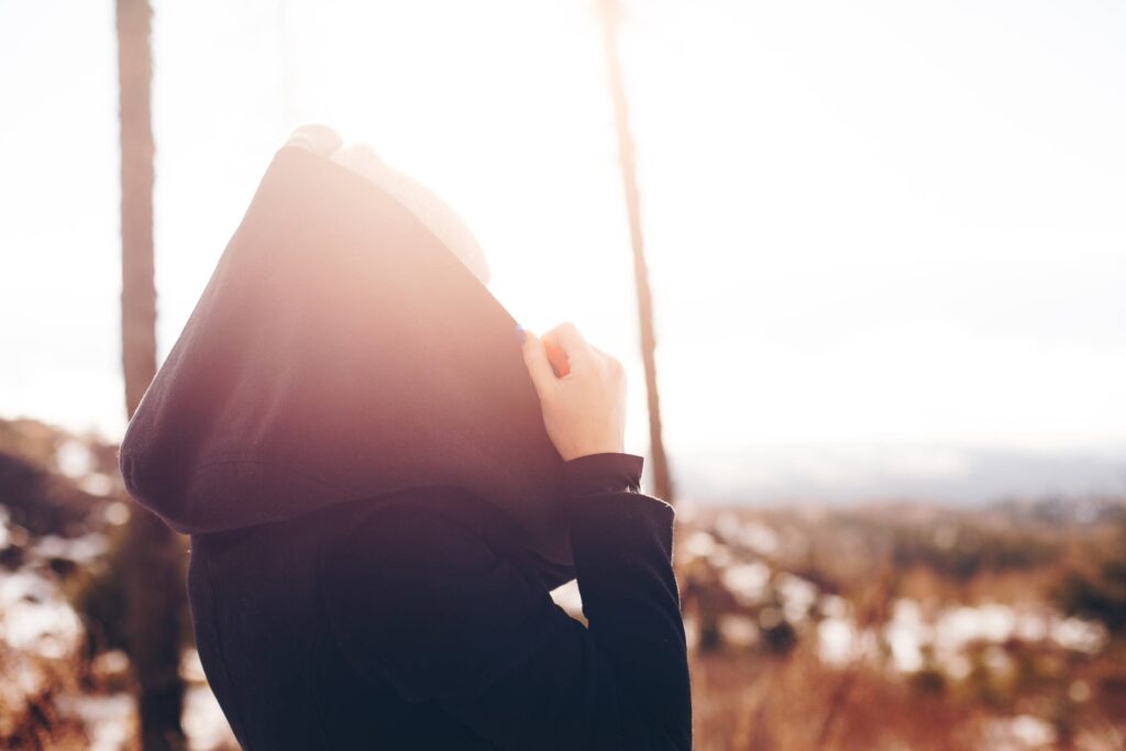 Girl with a Hood under the Sun Free Photo