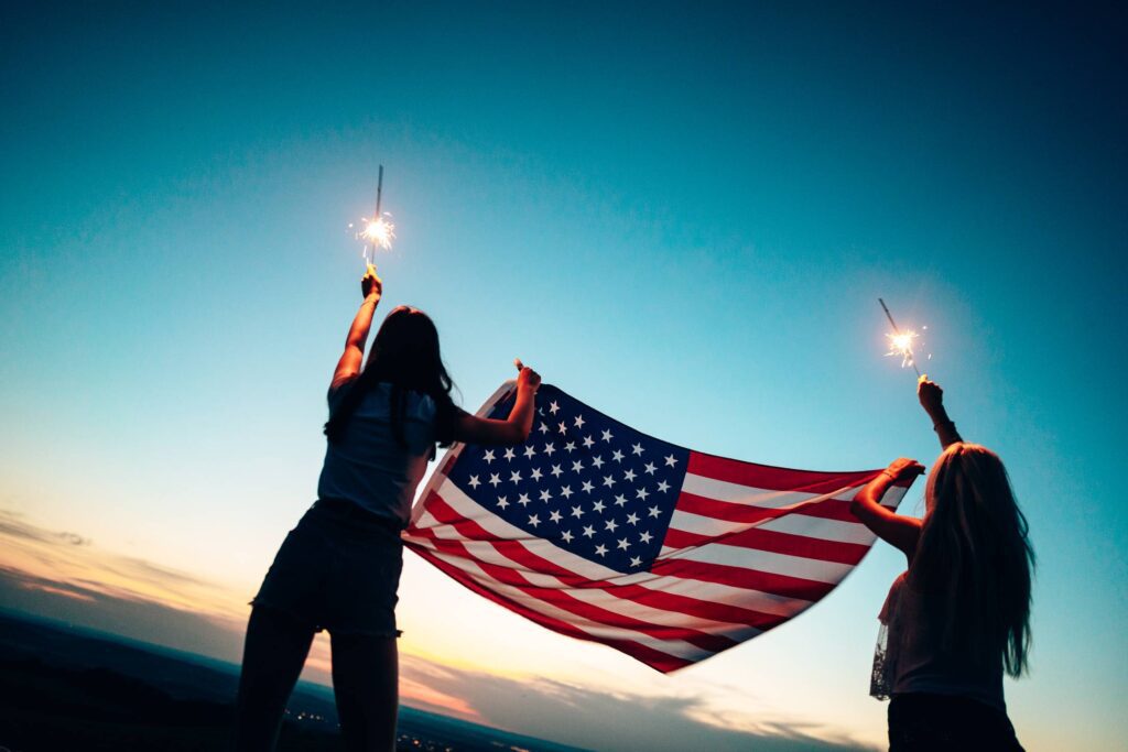 Girls Celebrating Independence Day Free Photo