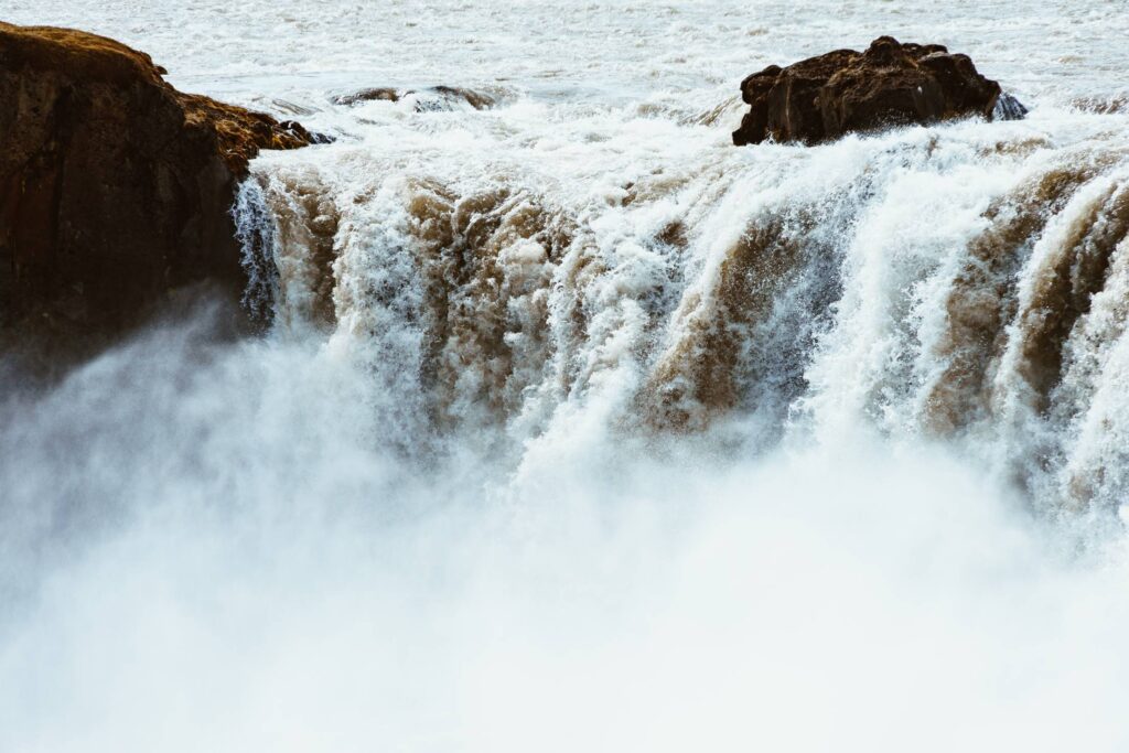 Goðafoss Waterfall Close Up Free Photo