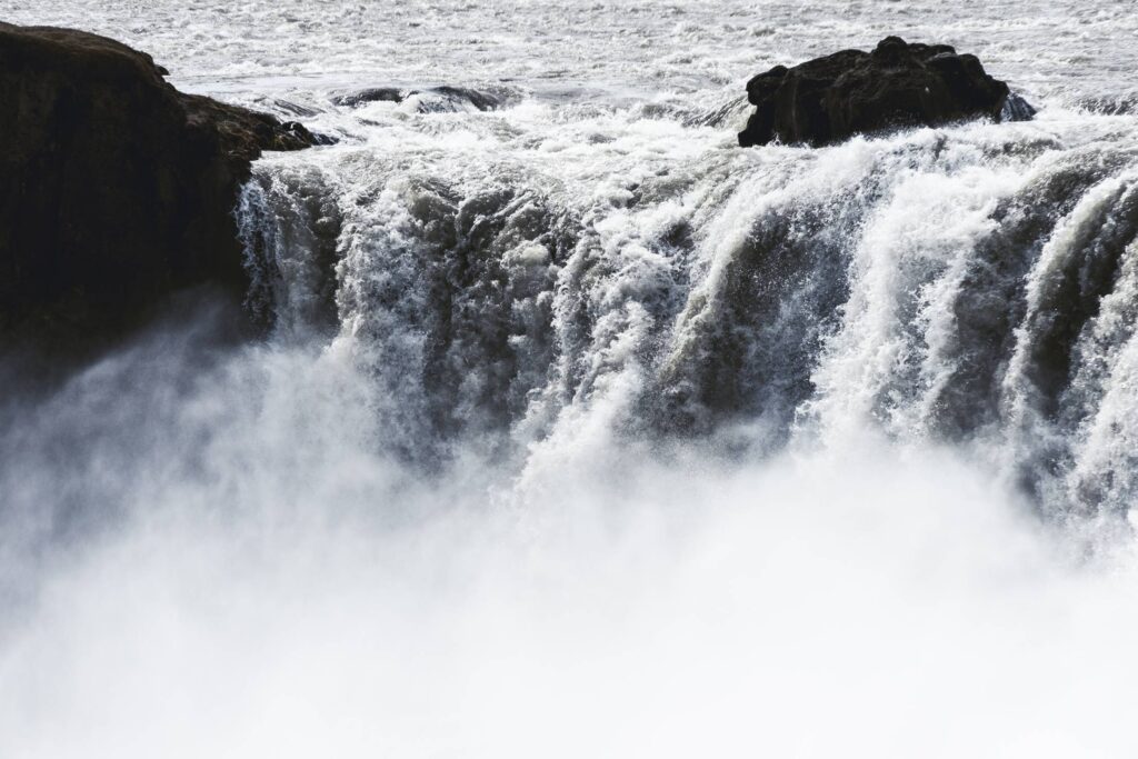 Goðafoss Waterfall from Above in Iceland Free Photo