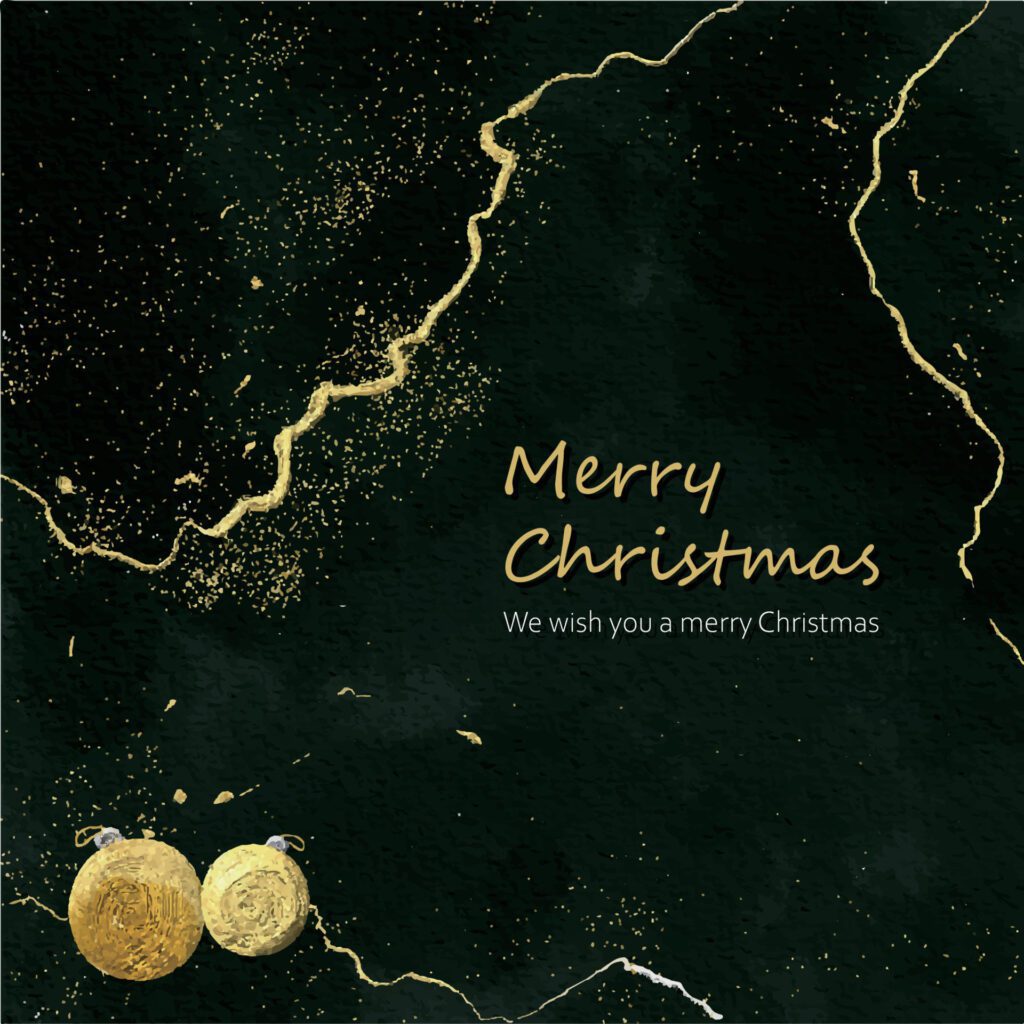 Gold christmas background with watercolor Free Vector