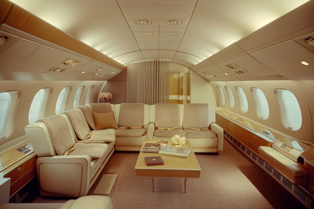 Golden Era of Flying in Private Jets Stock Free