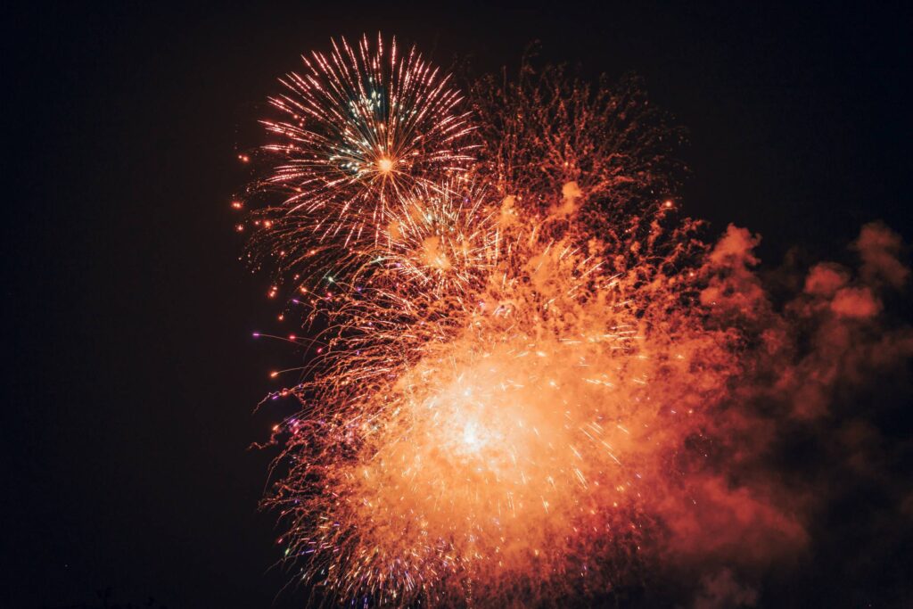 Golden Fireworks 4th of July Free Photo