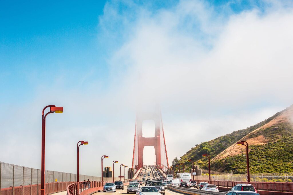 Golden Gate Bridge Pillars Covered in Fog Free Photo