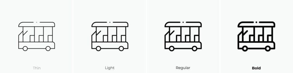 golf cart icon. Thin, Light, Regular And Bold style design isolated on white background Stock Free