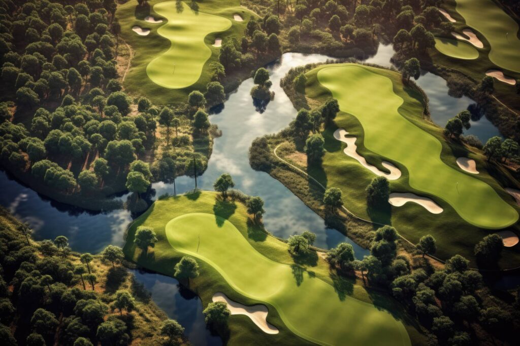 Golf Course from Above Stock Free